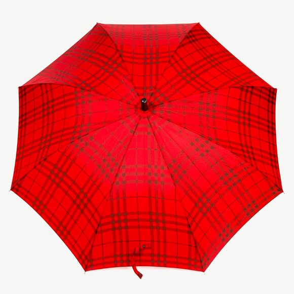 Burberry Red & Black Check Umbrella - Picture 2 of 6